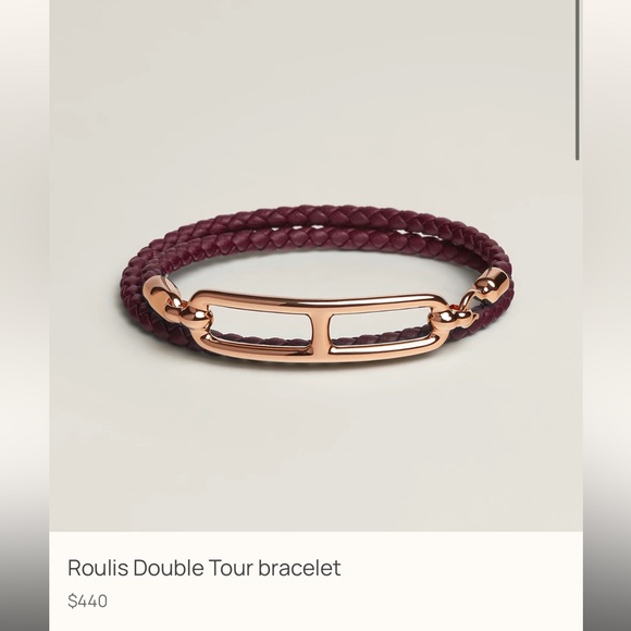 Hermes Accessories - Hermes Roulis Double Tour Bracelet in Bordeaux